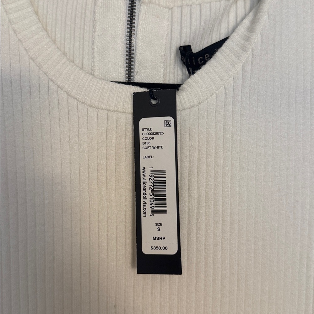 NWT Alice + Olivia Brooklynne Ribbed Midi Dress - Picture 6 of 9